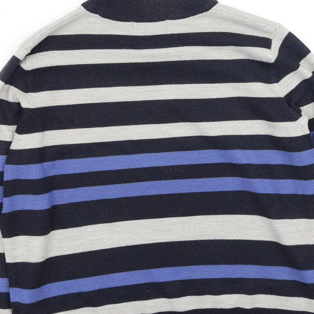 Marks and Spencer Womens Multicoloured High Neck Striped Acrylic Pullover Jumper Size 14