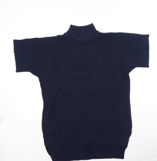 Very  Womens Blue High Neck  Acrylic Pullover Jumper Size 8
