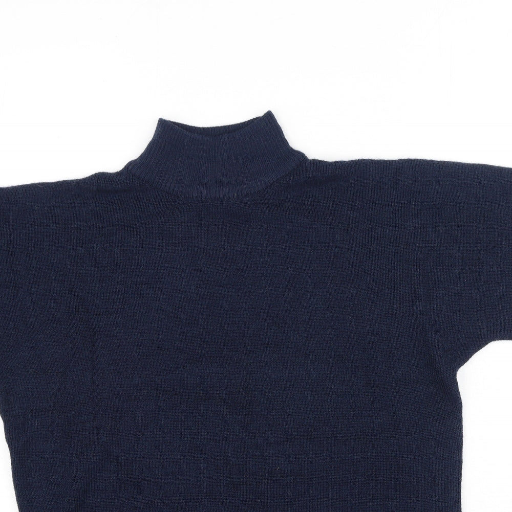 Very  Womens Blue High Neck  Acrylic Pullover Jumper Size 8