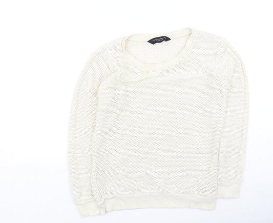 Dorothy Perkins Womens Ivory Round Neck  Cotton Pullover Jumper Size 12
