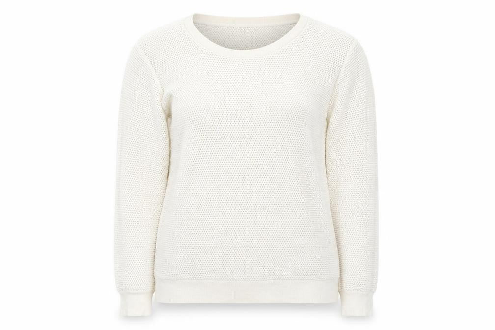 Dorothy Perkins Womens Ivory Round Neck  Cotton Pullover Jumper Size 12
