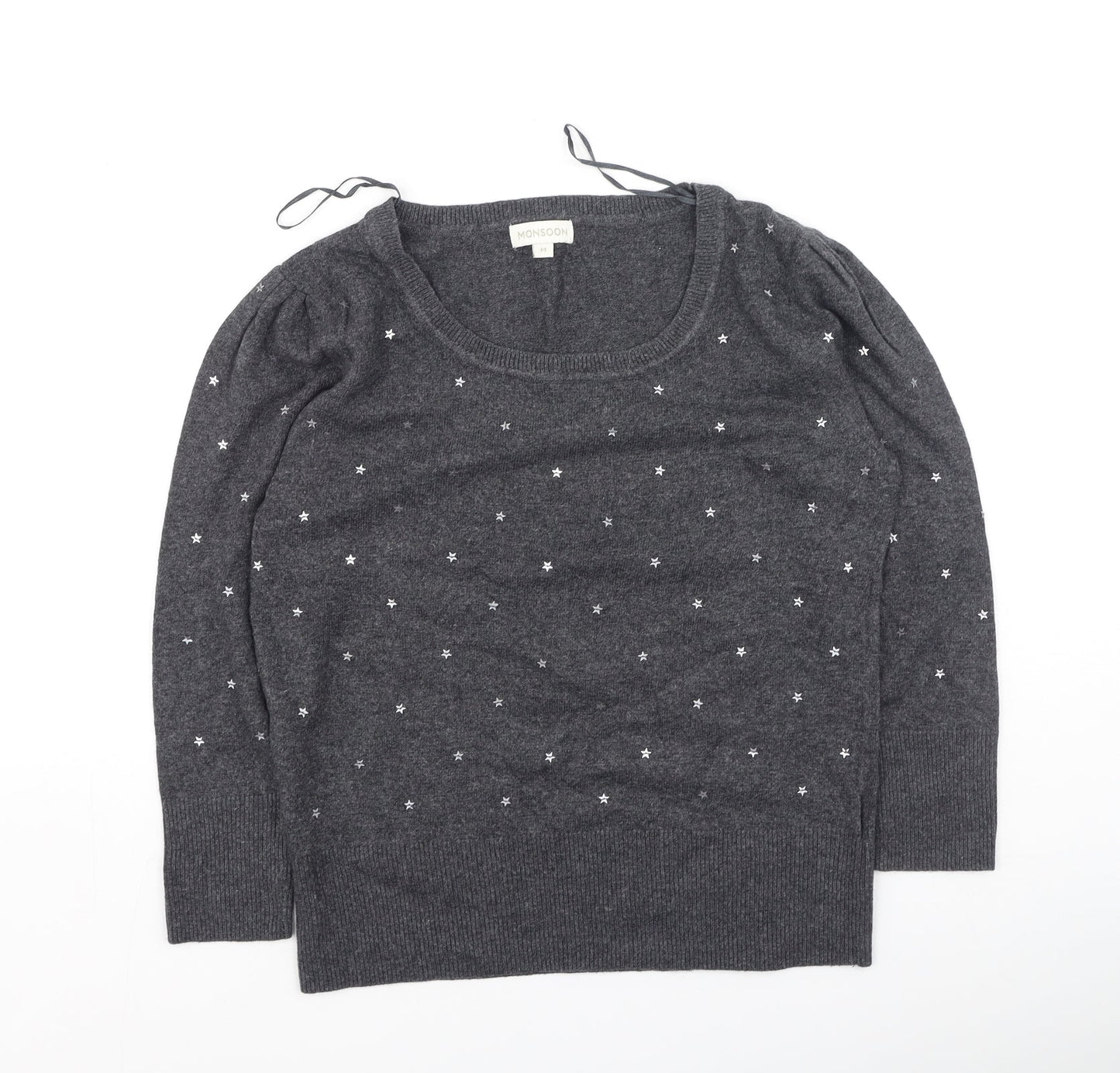 Monsoon Womens Grey  Cotton Pullover Sweatshirt Size M