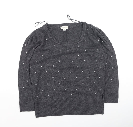 Monsoon Womens Grey  Cotton Pullover Sweatshirt Size M
