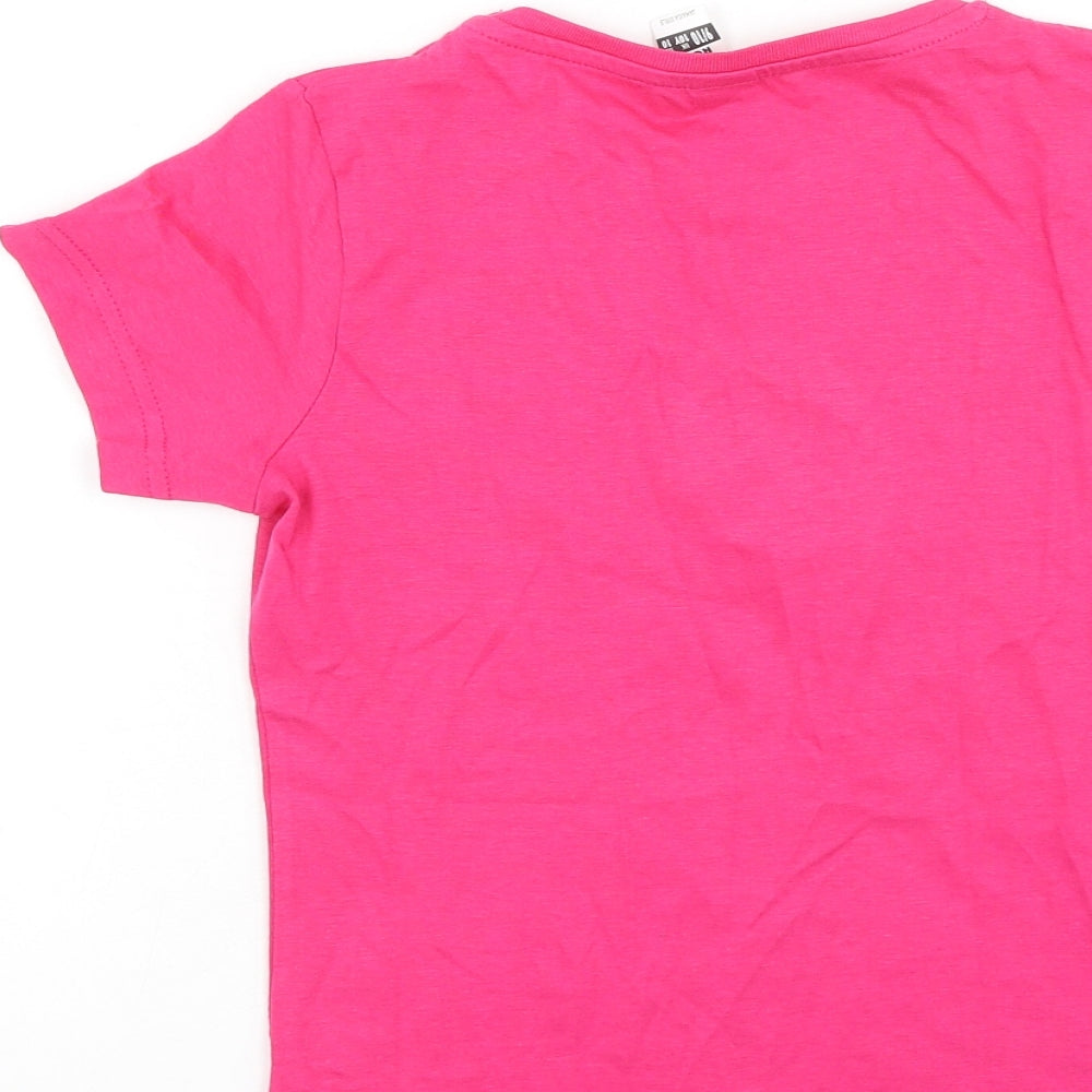 Roly Girls Pink  Cotton Basic Casual Size 9-10 Years Round Neck