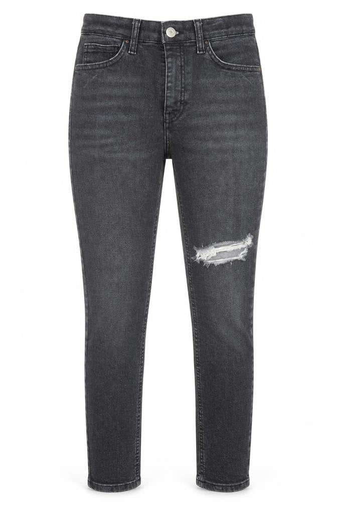 Topshop Womens Black  Cotton Skinny Jeans Size 26 in L30 in Regular Button