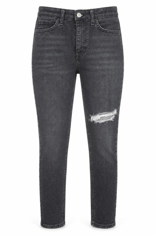 Topshop Womens Black  Cotton Skinny Jeans Size 26 in L30 in Regular Button