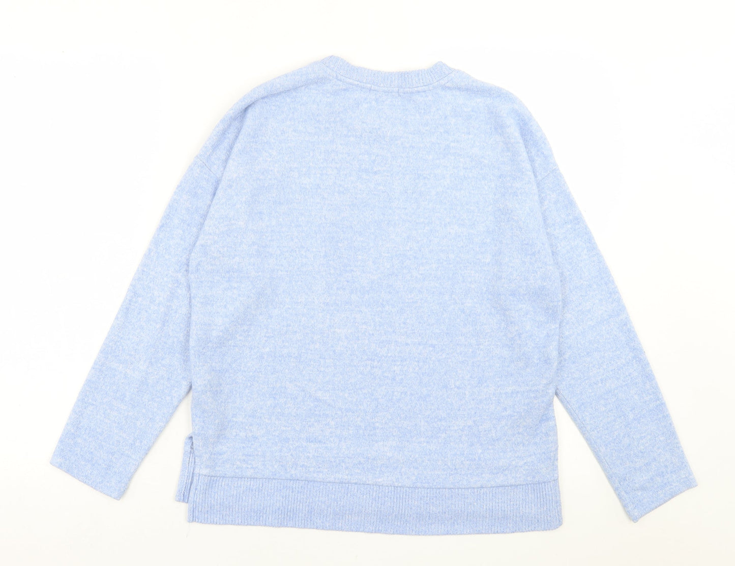 Stradivarius Womens Blue Crew Neck  Polyester Pullover Jumper Size XS