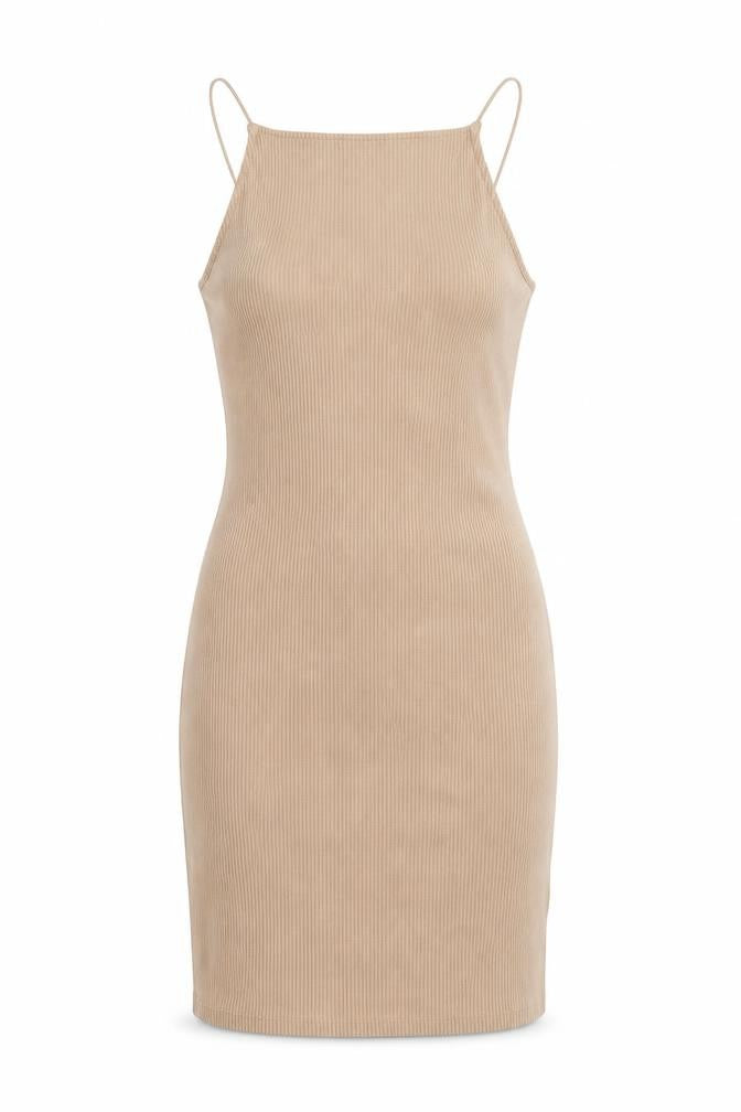H&M Womens Beige  Viscose Bodycon  Size XS  Square Neck Pullover