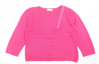 Topshop Womens Pink Crew Neck  Acrylic Pullover Jumper Size 14
