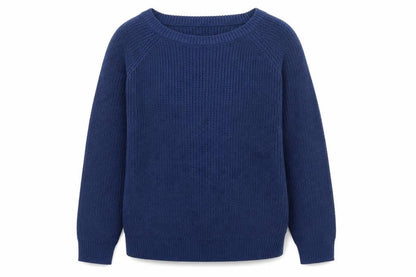 TRU Womens Blue Boat Neck  Acrylic Pullover Jumper Size S