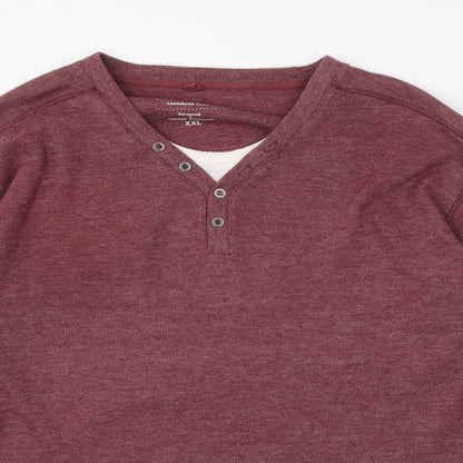 Easy Mens Purple V-Neck  Polyester Pullover Jumper Size 2XL