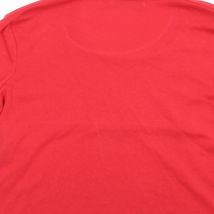Emreco Womens Red  Polyester Basic T-Shirt Size 18 Scoop Neck