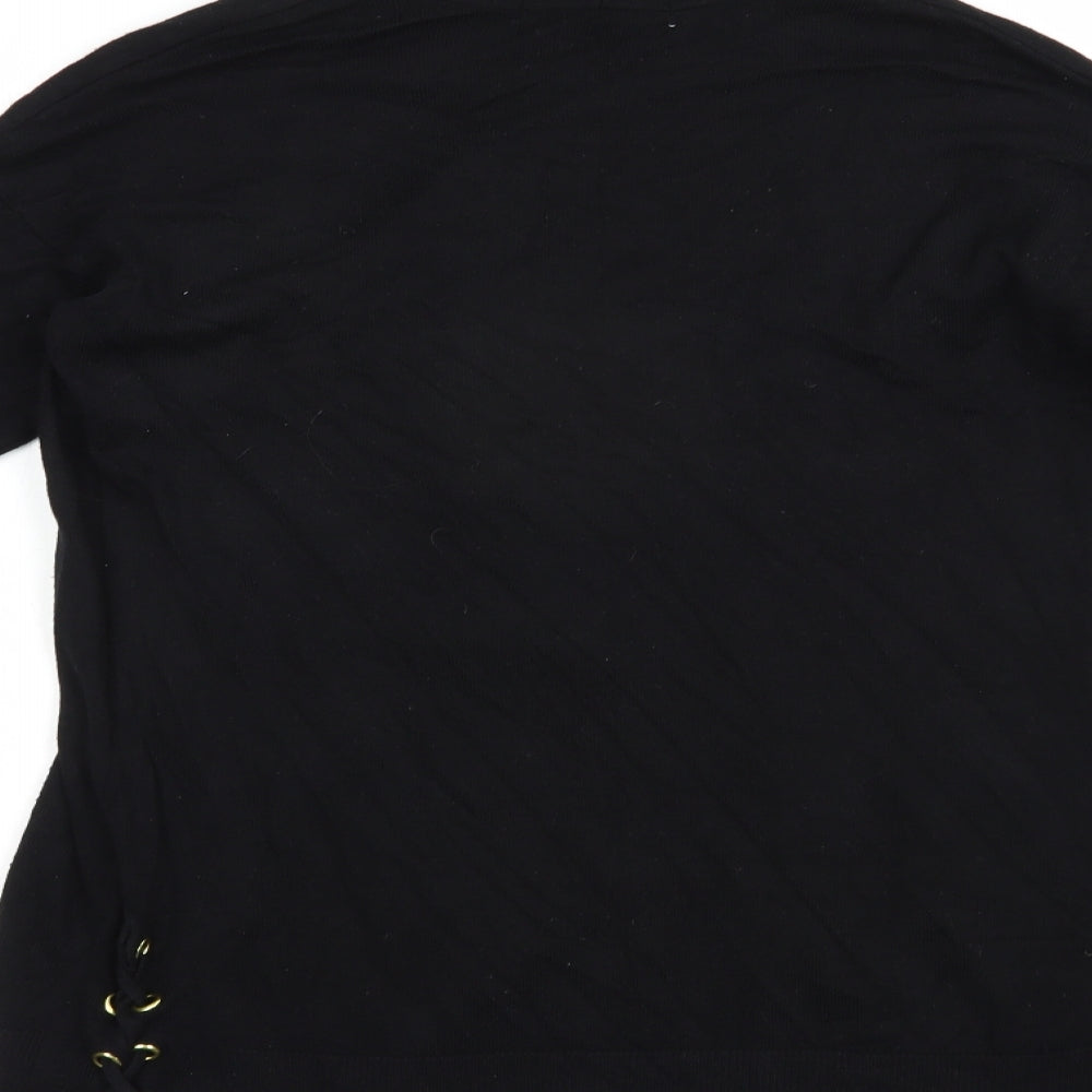 George Womens Black Collared  Viscose Cardigan Jumper Size 8