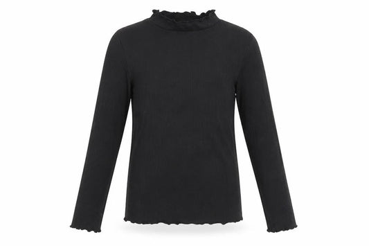 Tu Girls Black  Cotton Basic T-Shirt Size 8 Years Mock Neck Pullover