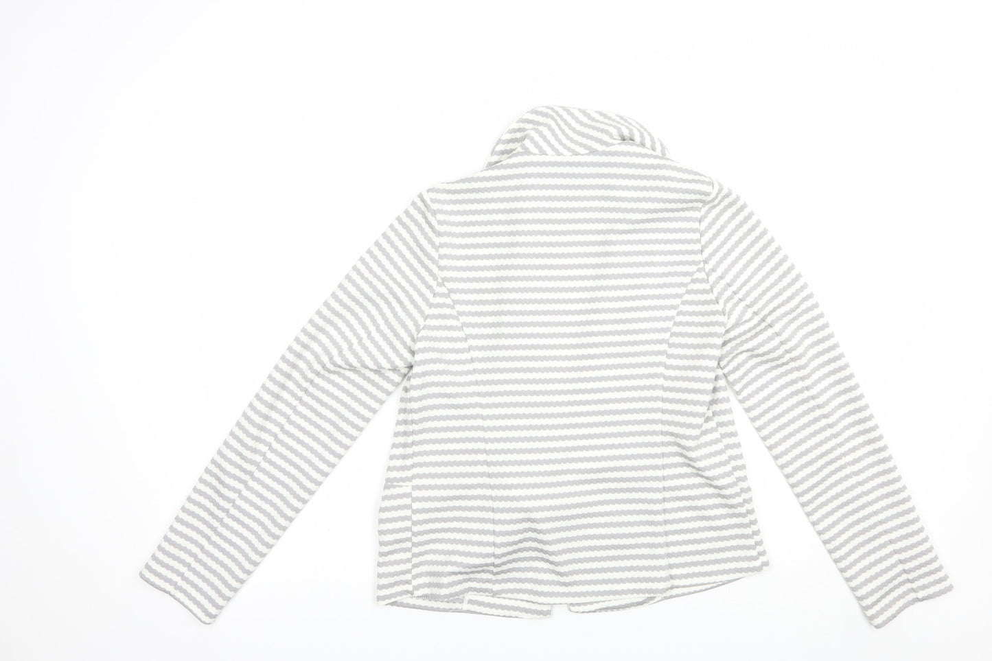 Soon Womens Grey Striped  Jacket Blazer Size 12