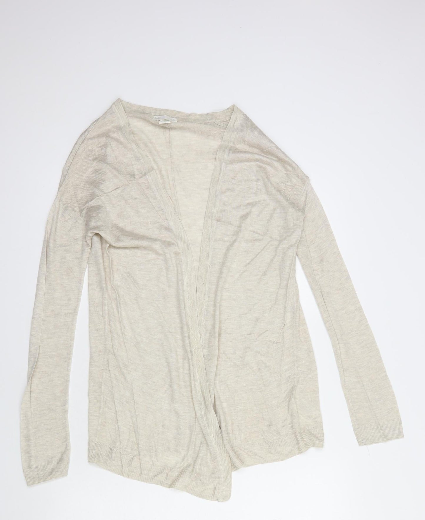 H&M Womens Beige V-Neck  Acrylic Cardigan Jumper Size XS