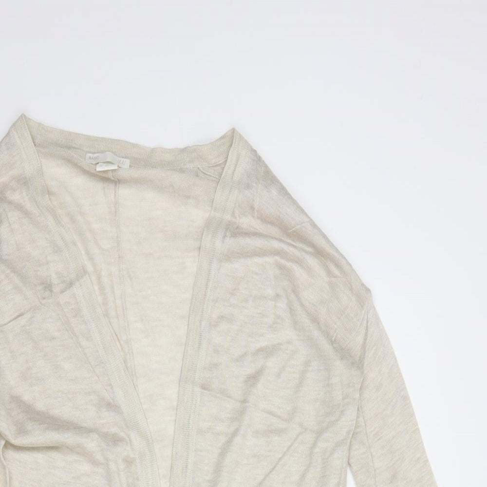 H&M Womens Beige V-Neck  Acrylic Cardigan Jumper Size XS