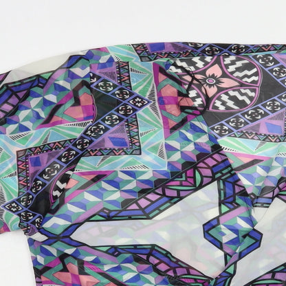 Preloved Atmosphere Womens Multicoloured Geometric Polyester Kimono Blouse Size S V-Neck - Detail