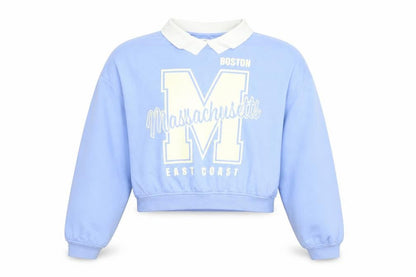 H&M Girls Blue  Cotton Pullover Sweatshirt Size 13-14 Years  Pullover