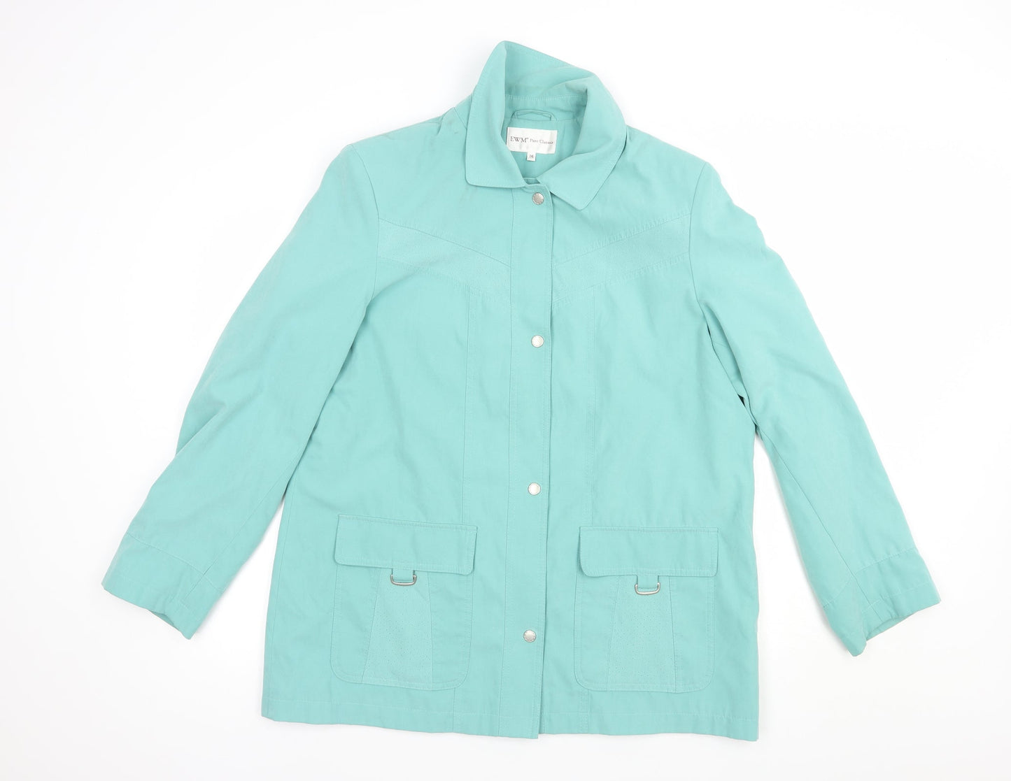 EWM Womens Green   Pea Coat Coat Size 16  Snap