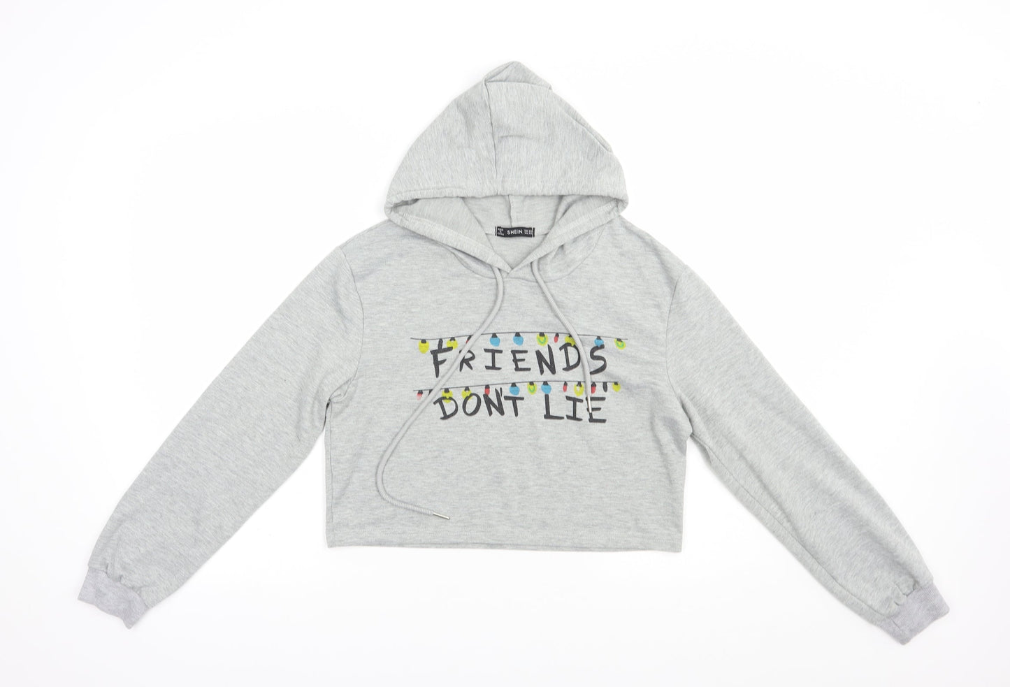 SheIn Womens Grey  Polyester Pullover Hoodie Size XS  Pullover - Friends