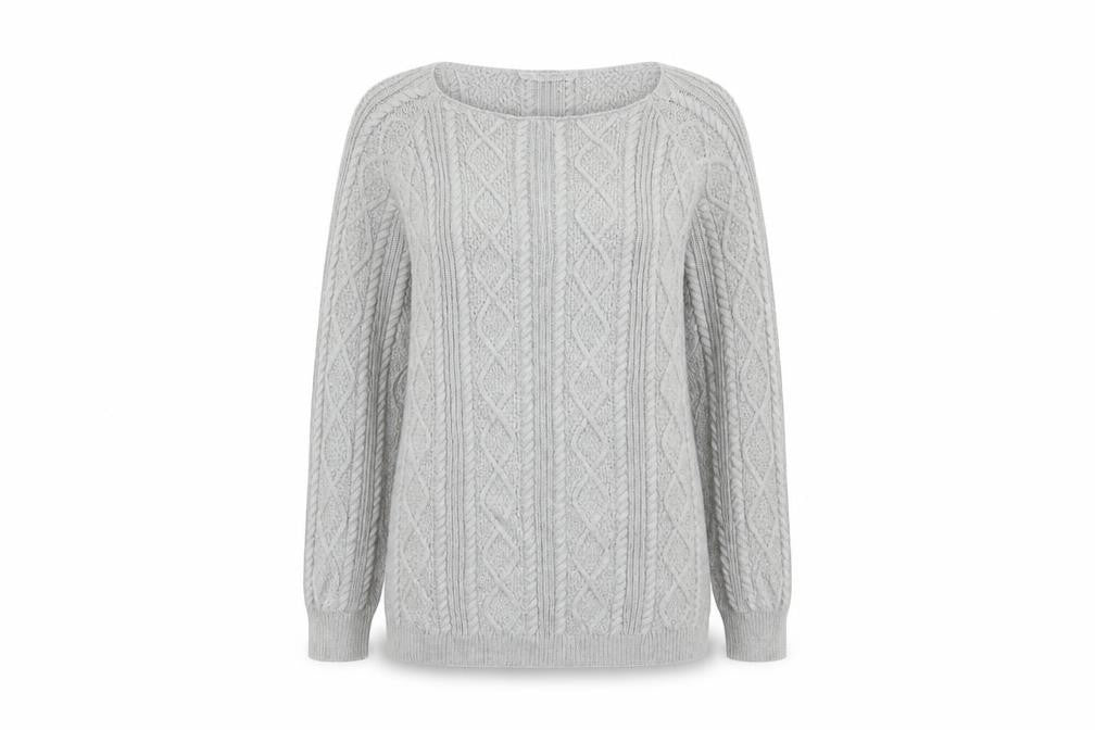 Tru Collection Womens Grey Boat Neck  Cotton Pullover Jumper Size XL