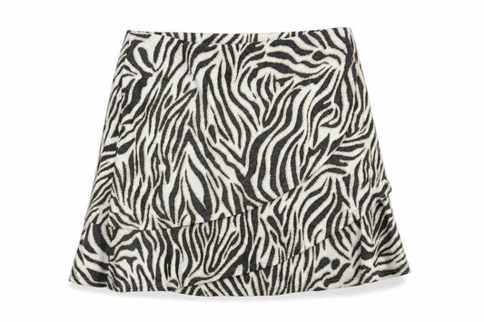 Miss Selfridge Womens Beige Animal Print Polyester Skater Skirt Size 14