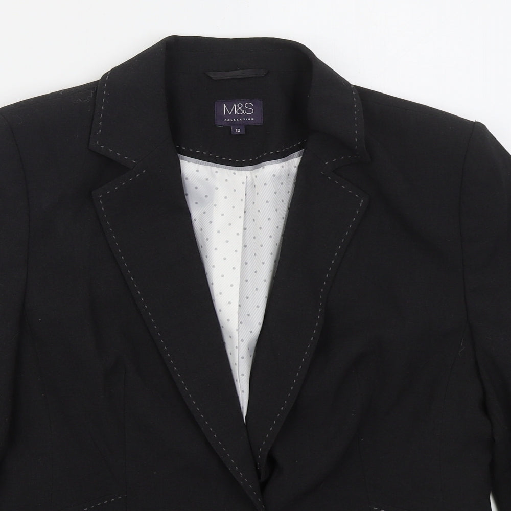Marks and Spencer Womens Grey  Polyester Jacket Suit Jacket Size 12