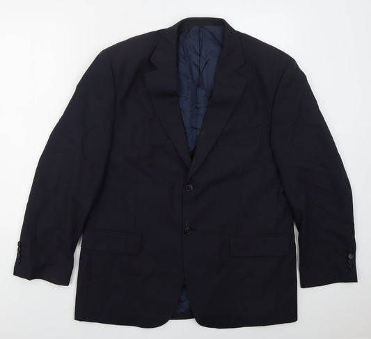 Marks and Spencer Mens Blue  Wool Jacket Suit Jacket Size 42