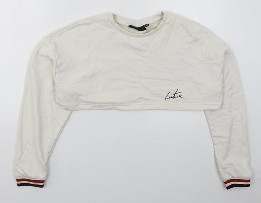 The Couture Club Womens White  Cotton Pullover Sweatshirt Size XS  Pullover