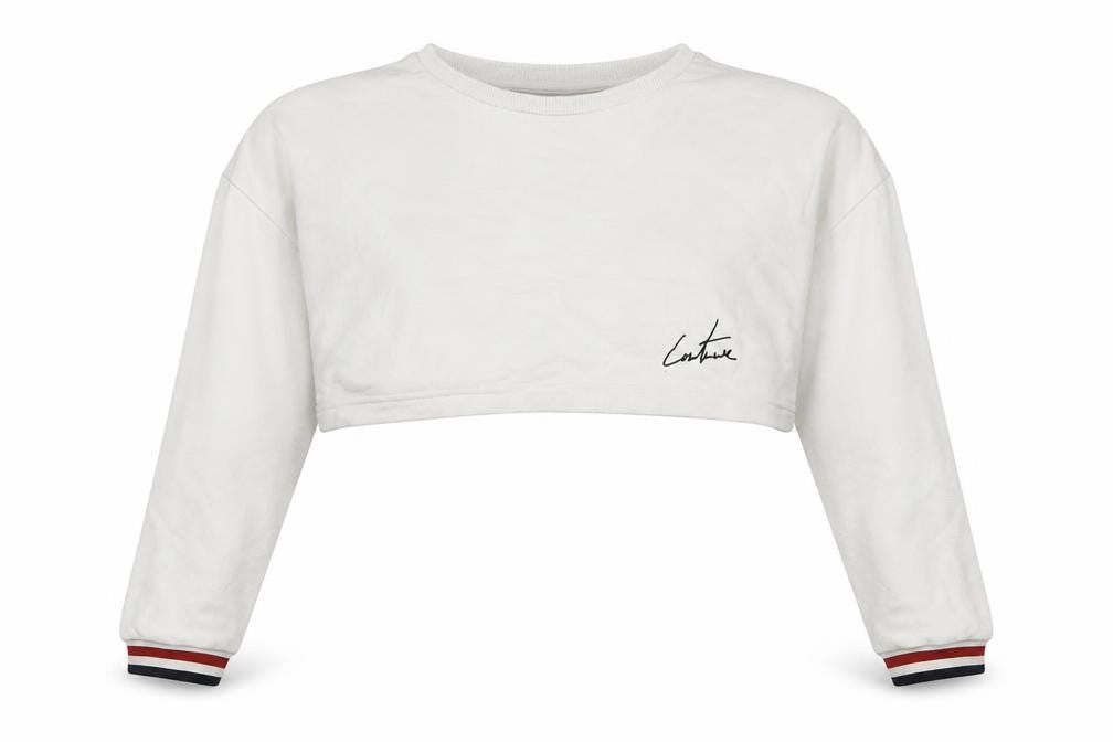 The Couture Club Womens White  Cotton Pullover Sweatshirt Size XS  Pullover