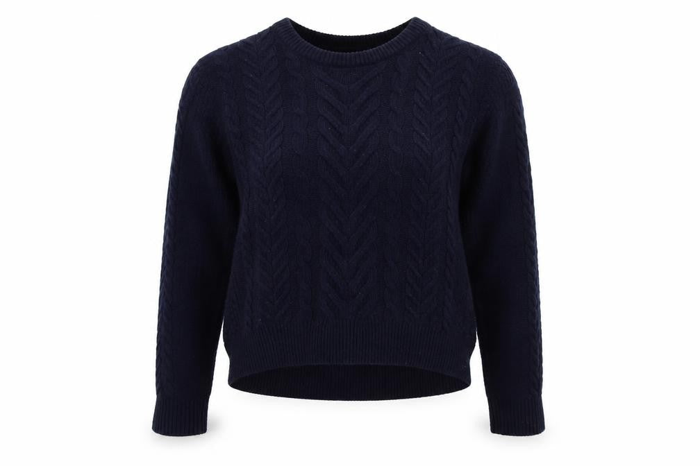H&M Womens Blue Crew Neck  Cotton Pullover Jumper Size S
