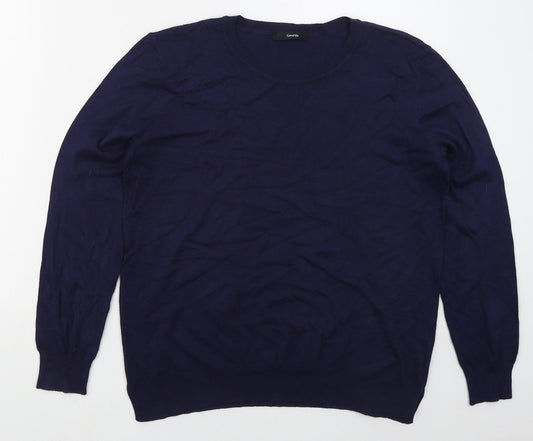 George Womens Blue Crew Neck  Viscose Pullover Jumper Size 14