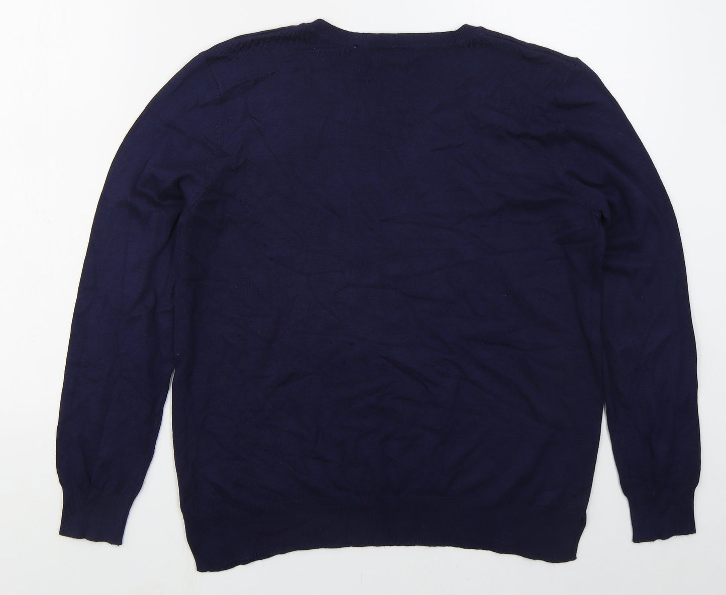George Womens Blue Crew Neck  Viscose Pullover Jumper Size 14