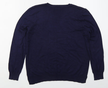 George Womens Blue Crew Neck  Viscose Pullover Jumper Size 14