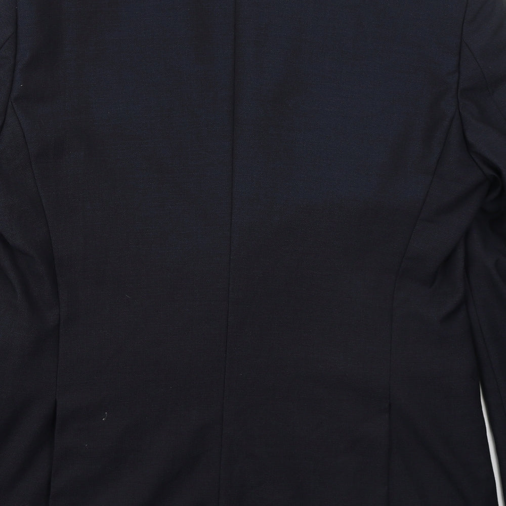 1860 Menswear Mens Blue  Polyester Jacket Suit Jacket Size 40