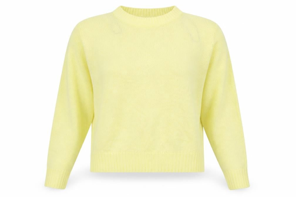 H&M Womens Yellow Crew Neck  Acrylic Pullover Jumper Size M