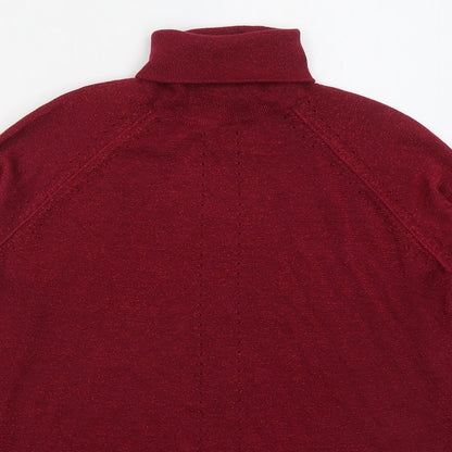 Next Womens Pink Roll Neck  Viscose Pullover Jumper Size 8
