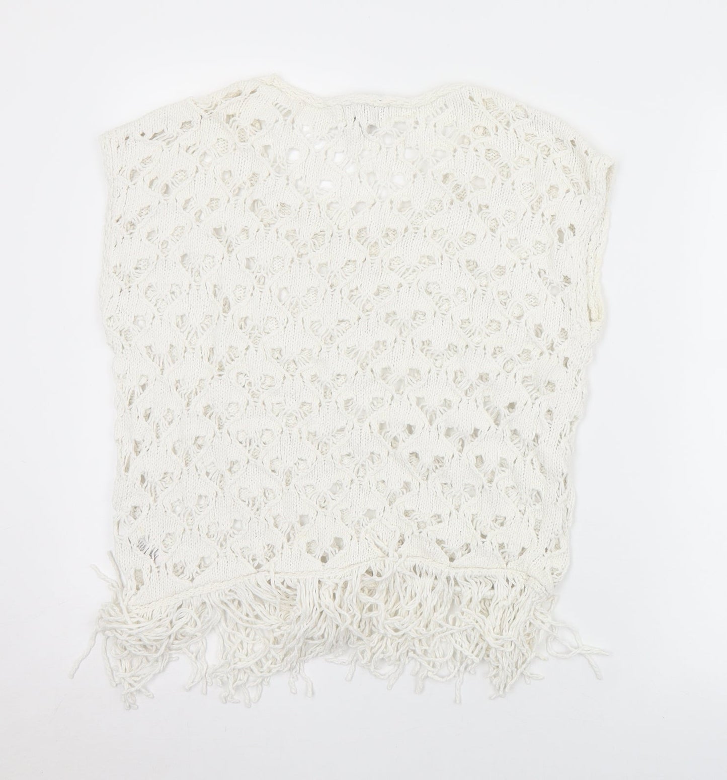 NEXT Womens White Round Neck  Cotton Vest Jumper Size S
