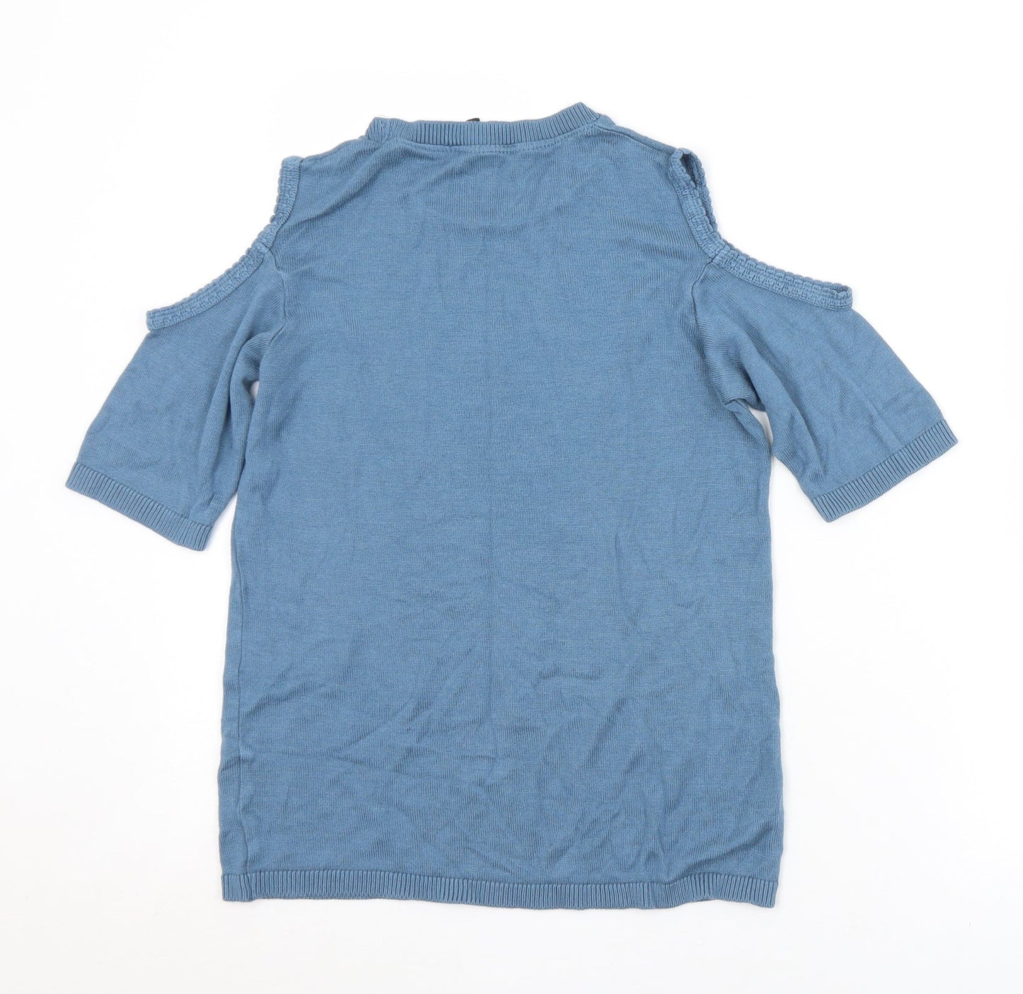 Dorothy Perkins Womens Blue Crew Neck  Acrylic Vest Jumper Size 10