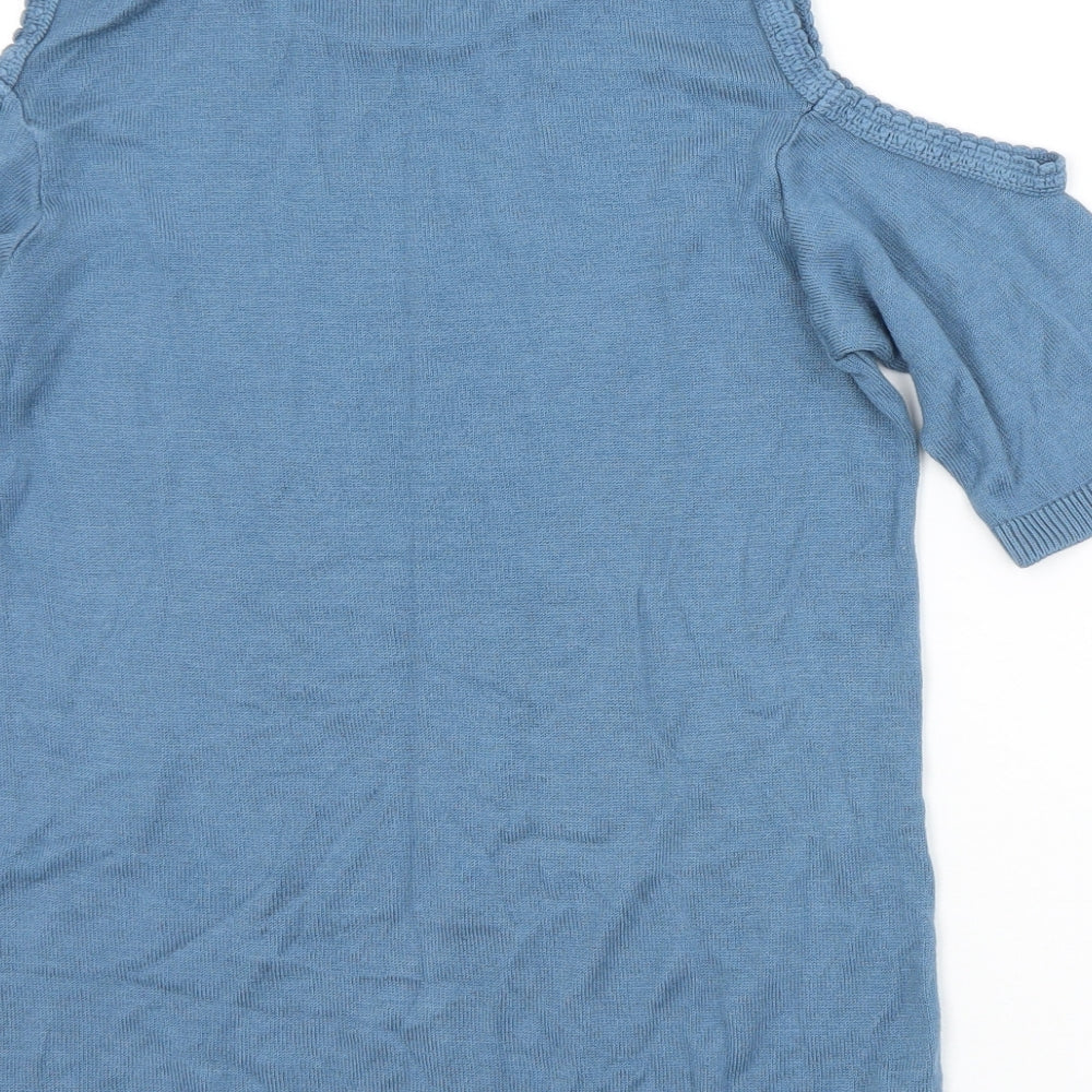 Dorothy Perkins Womens Blue Crew Neck  Acrylic Vest Jumper Size 10