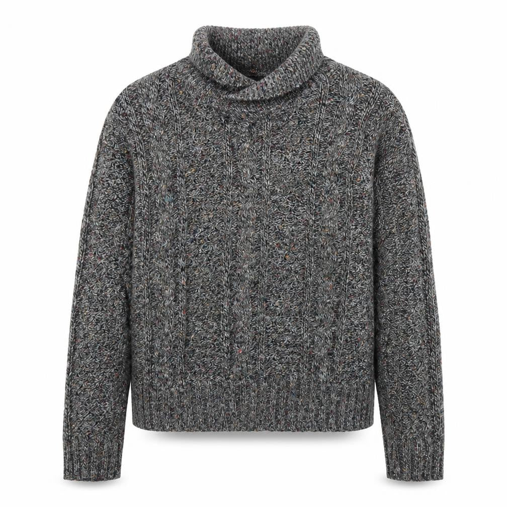Puritan Mens Grey Collared  Acrylic Pullover Jumper Size M