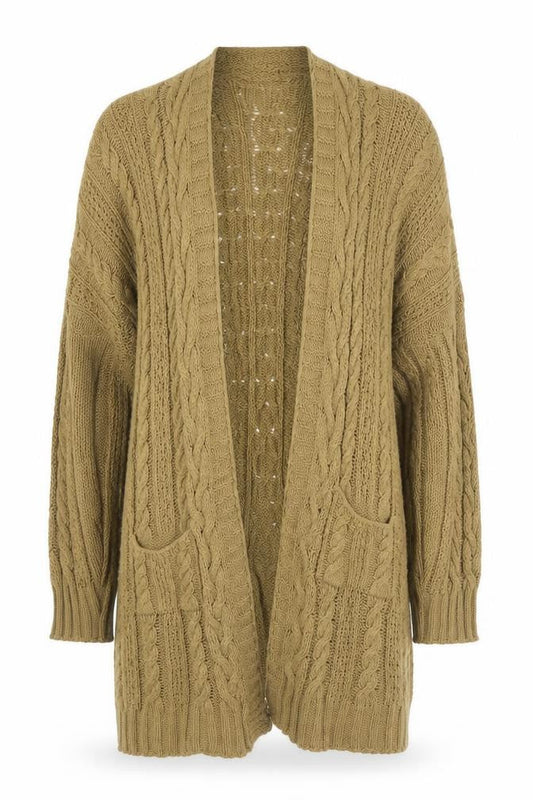 Boohoo Womens Brown Collared  Acrylic Cardigan Jumper Size S   - S/M