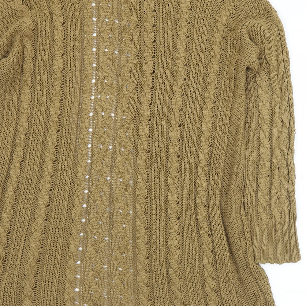 Boohoo Womens Brown Collared  Acrylic Cardigan Jumper Size S   - S/M