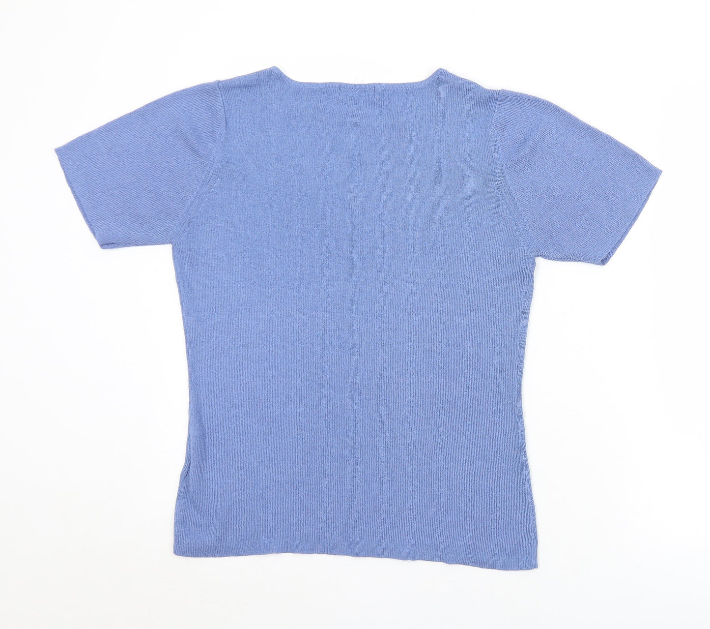 Essentials Womens Blue Round Neck  Acrylic Vest Jumper Size 14   - 14-16