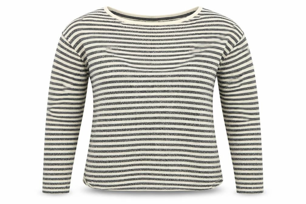 NEXT Womens Black Round Neck Striped Viscose Pullover Jumper Size 8
