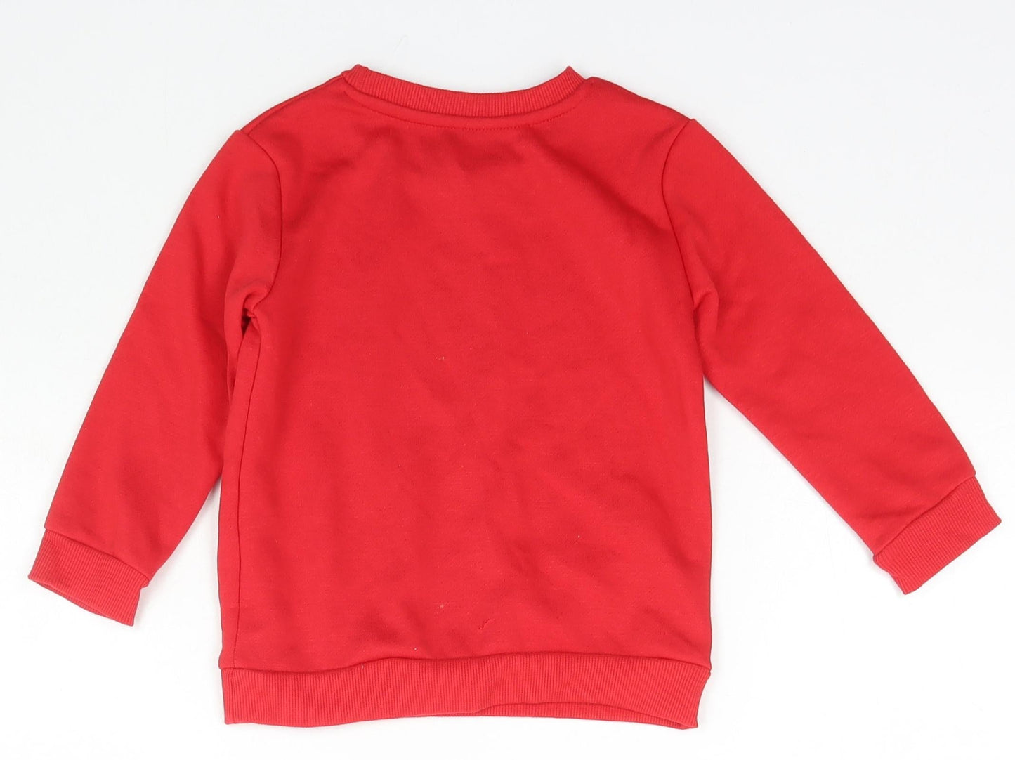 Preworn Girls Red Crew Neck  Polyester Pullover Jumper Size 2 Years  Pullover