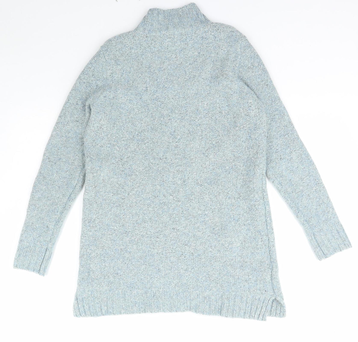 M&Co Womens Blue Collared  Polyester Pullover Jumper Size 12
