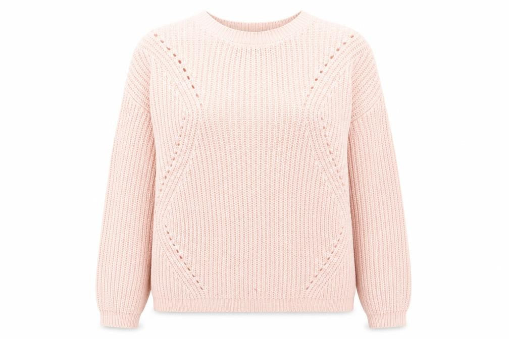 Peacocks Womens Pink Scoop Neck  Acrylic Pullover Jumper Size S