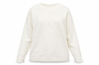 Select Womens White Collared  Acrylic Pullover Jumper Size XL